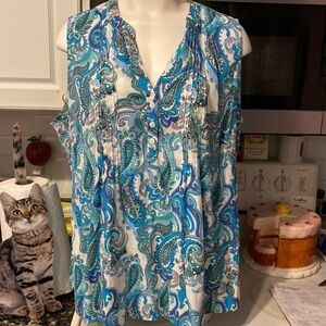 e womens NY Collection casual sleeveless pullover plus size top 2X. EUC